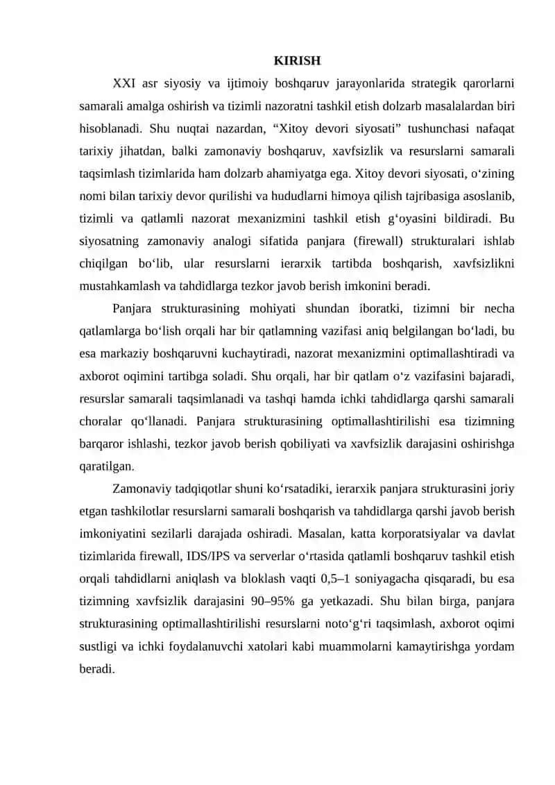 Xitoy devori siyosatini amalga oshirishda panjara strukturasi va uning optimallashtirilishi 3