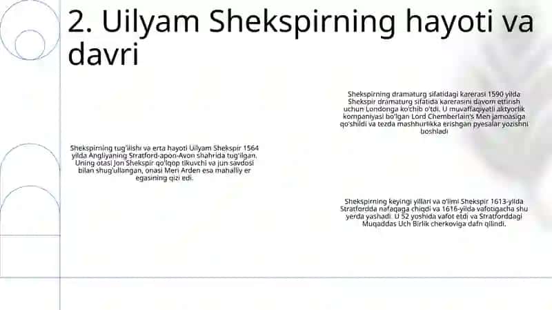 Vilyam Shekspir Hayoti Va Ijodi Hamda Gamlet Fojiasi 3