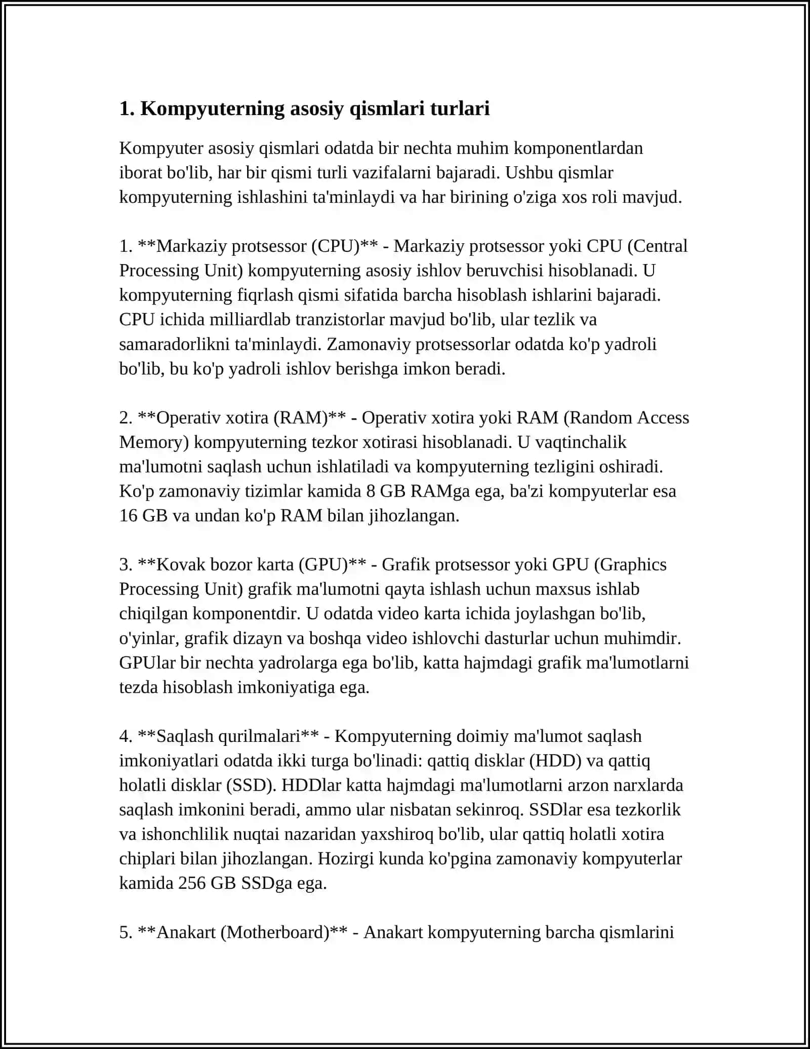 KOMPYUTERNING ASOSIY QISMLARI VA ISHLASH PRINTSIPLARI 3