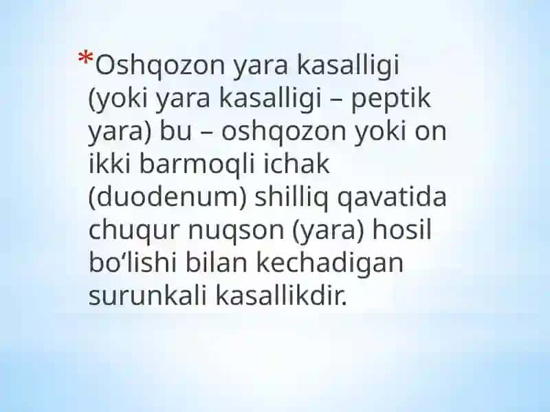 Oshqozon yara kasalligi epiopatogenezi 3