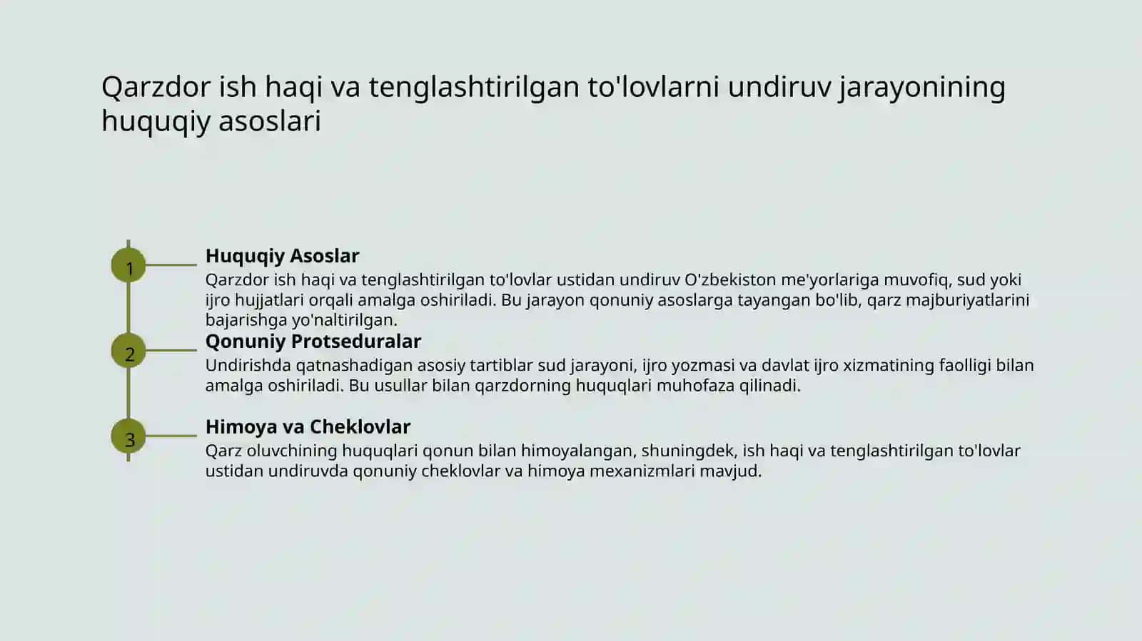 Qarzdor ish haqi va tenglashtirilgan to'lovlar ustidan undiruv 3