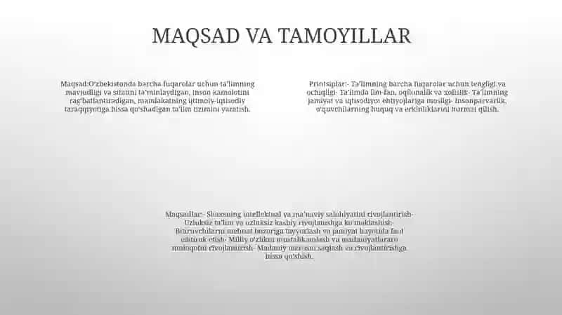 OʻZbekiston Respublikasining TaʼLim ToʻGʻRisidagi Qonuni 3