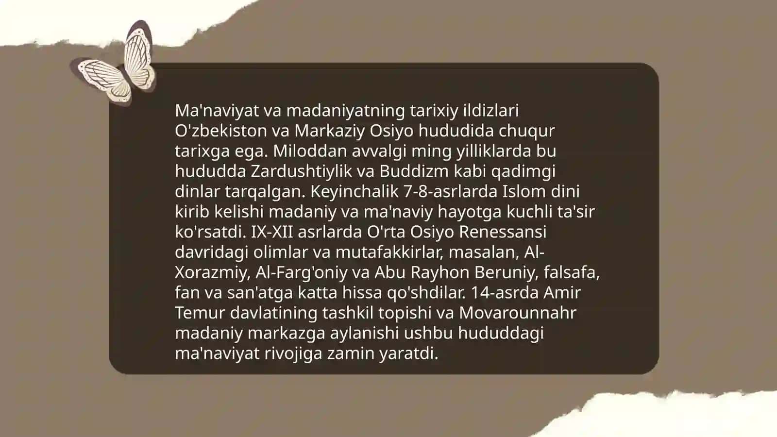 Ma'naviyat va madaniyatning tarixiy ildizlari 3