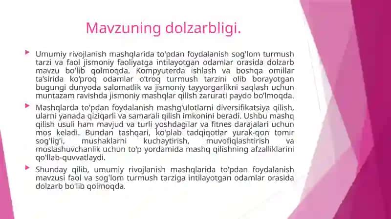 To‘pbilan bajariladigan umumiy rivojlanish mashqlari 3