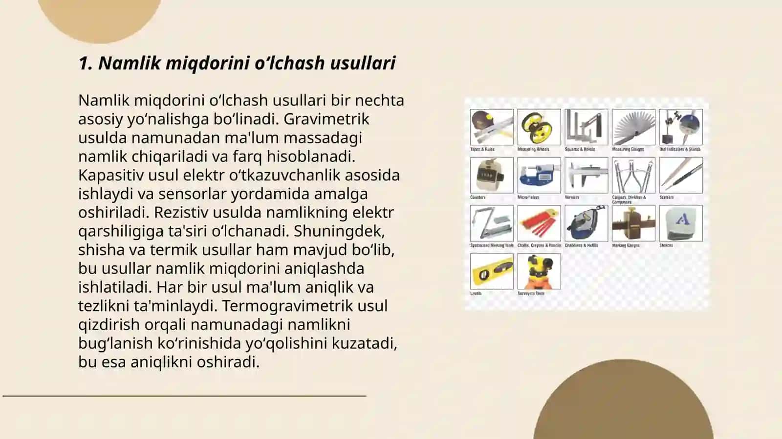 Namlik miqdorini oʻlchash usullari 3