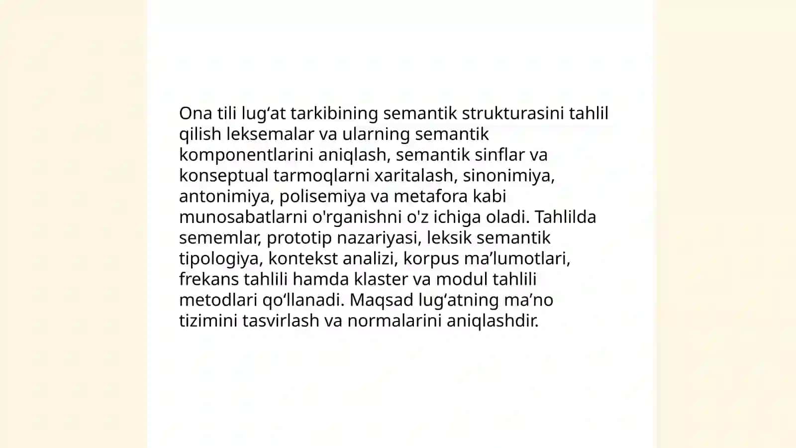 Ona tili lugʻat tarkibining ma'no jihatdan tavsiflanishi 3