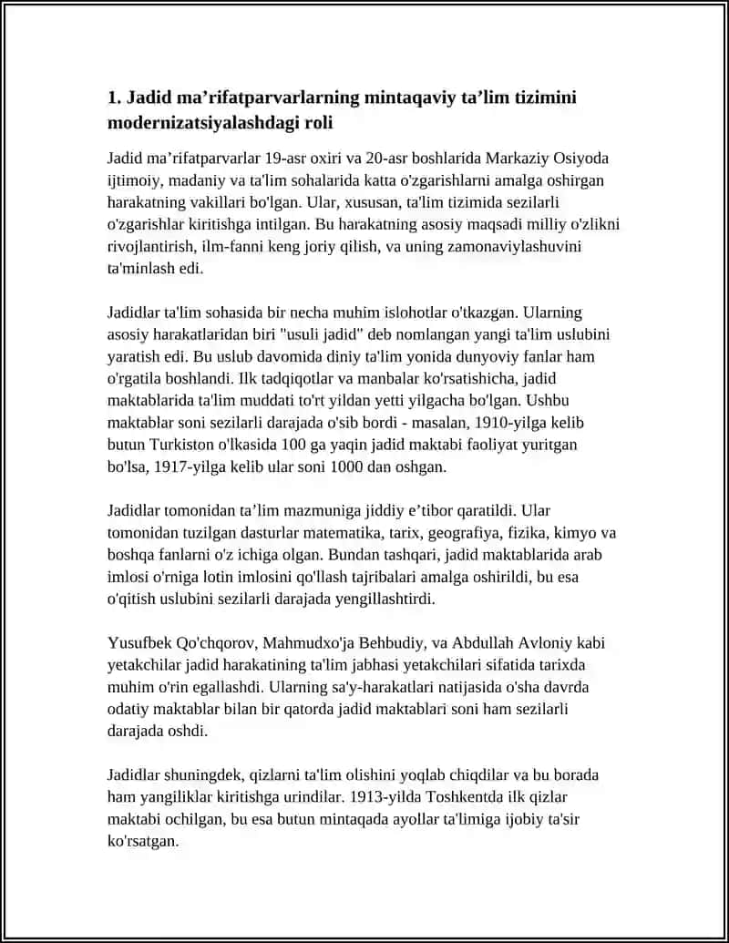 JADID MAʼRIFATPARVARLARNING OʻLKA IJTIMOIY -MANAVIY HAYOTIDA TUTGAN OʻRNI 3