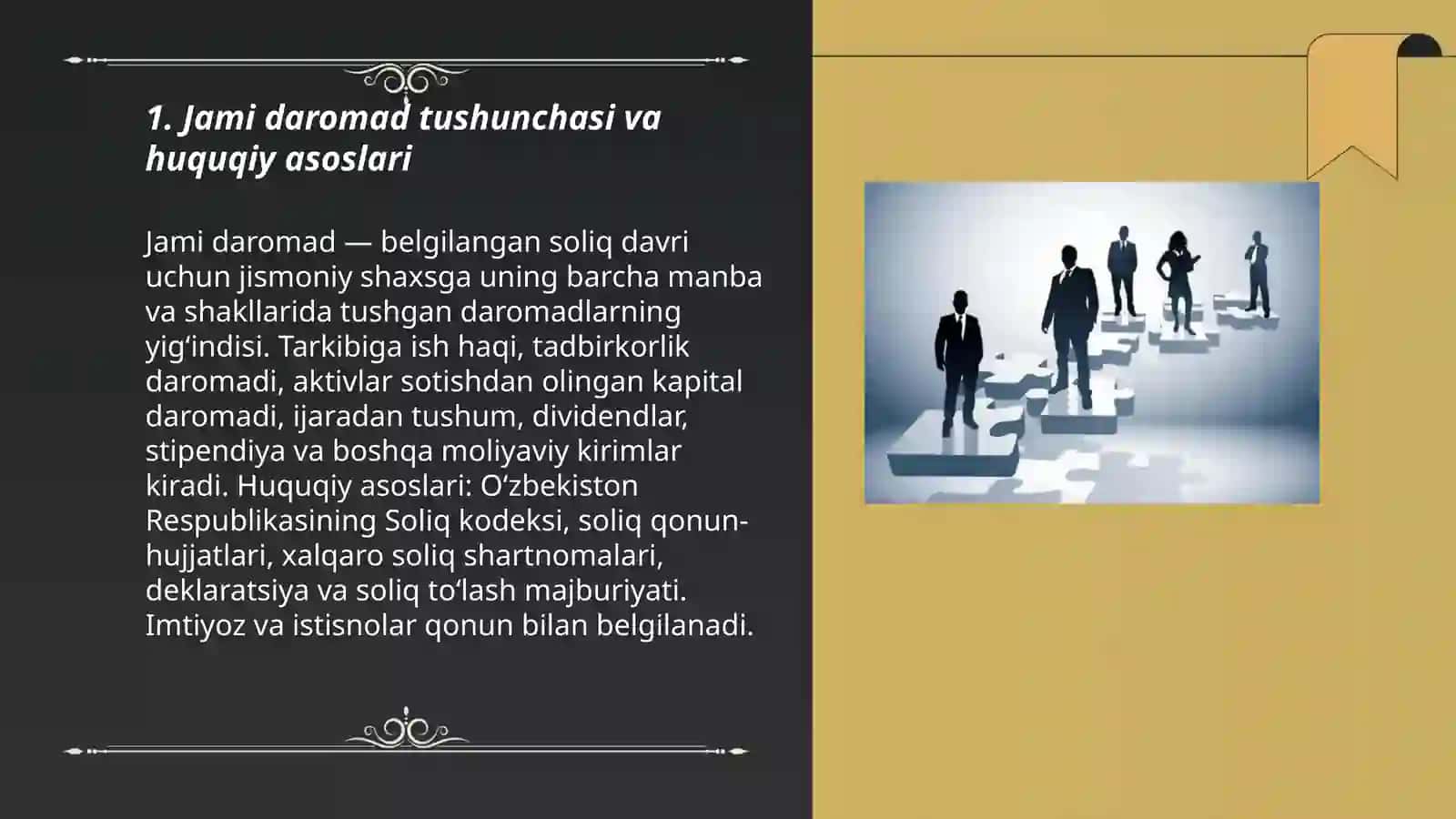 Jismoniy shaxslardan olinadigan daromad solig'i: jami daromad va uning tarkibi 3