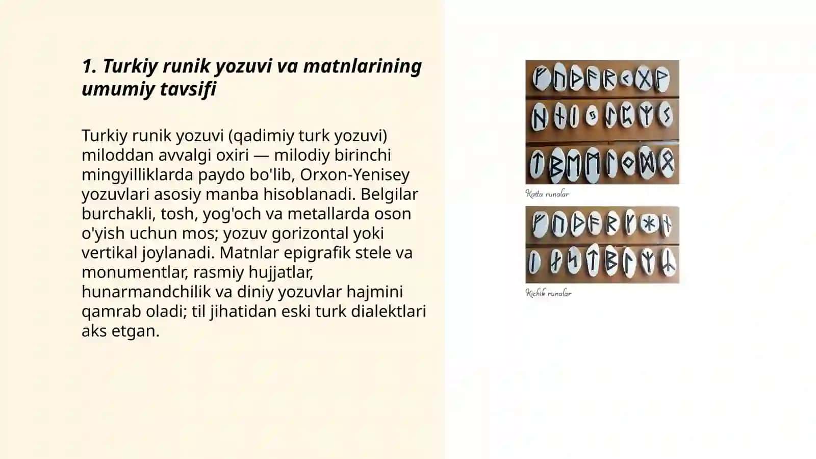 Turkiy runik yozuvidagi matnlar mavzusi 3