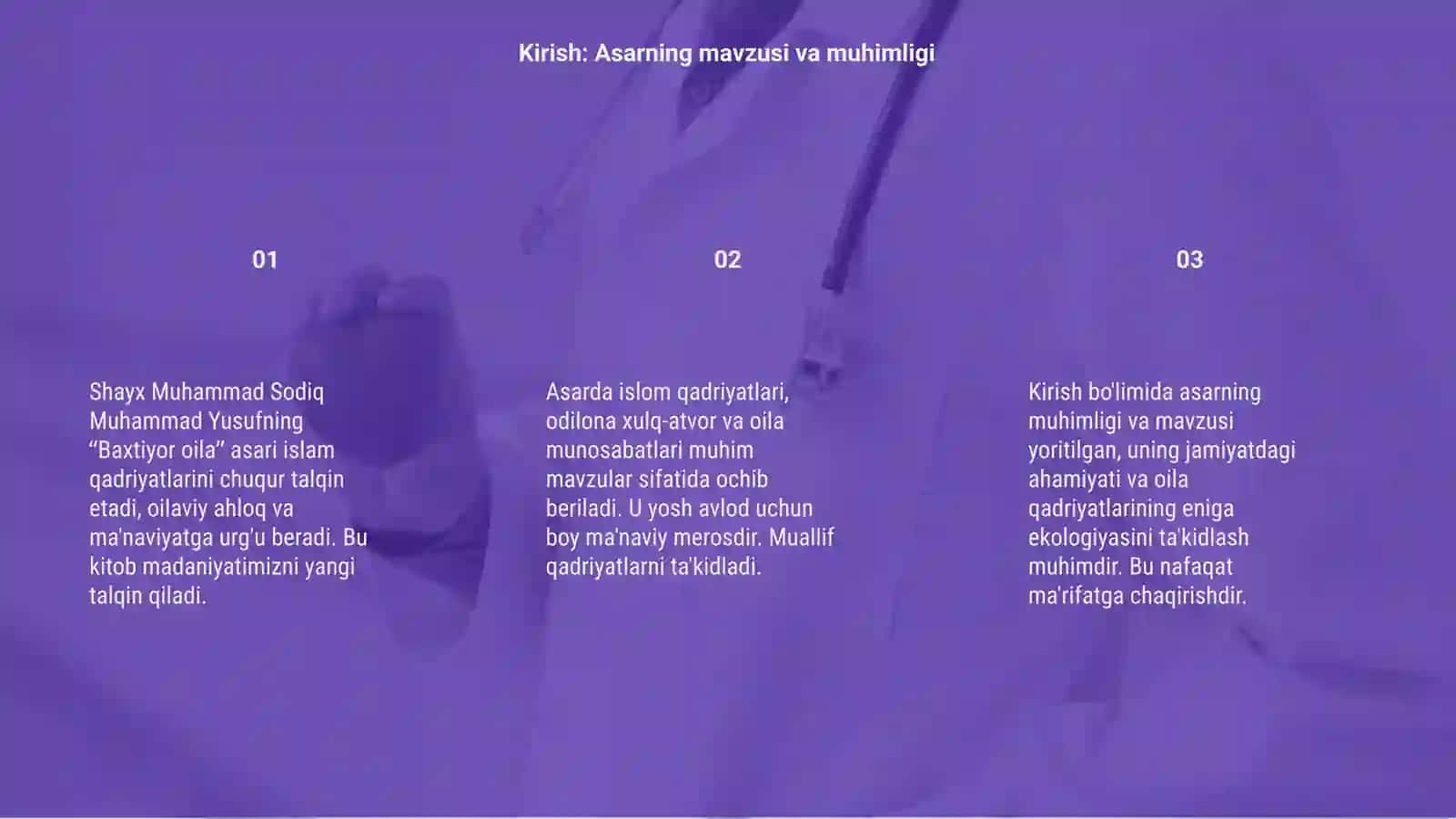 Shayx Muhammad Sodiq Muhammad Yusufning "Baxtiyor oila" asarida islom qadriyatlarining talqini 3
