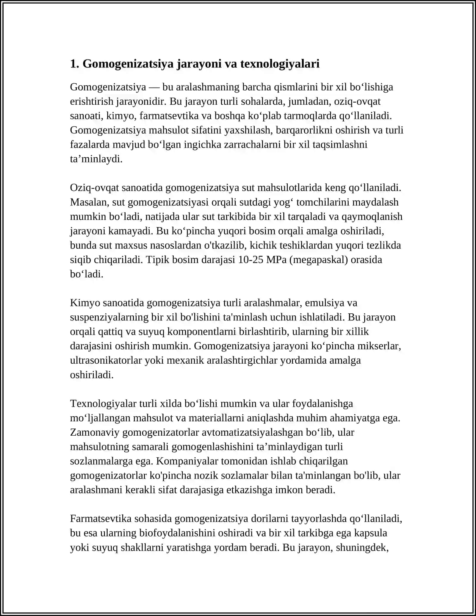 Gomogenizatsiya jarayoni va texnologiyalari 3