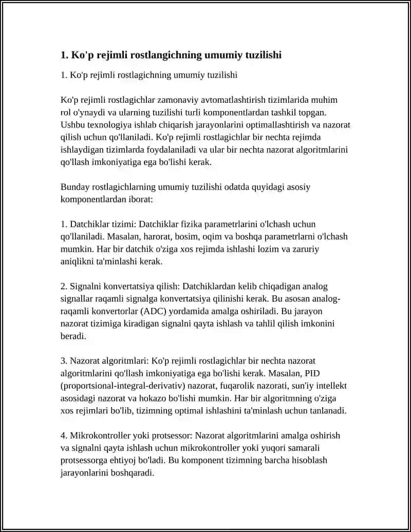 KÔP REJIMLI ROSTLANGICHNING TUZILISH, ISHLARI 3