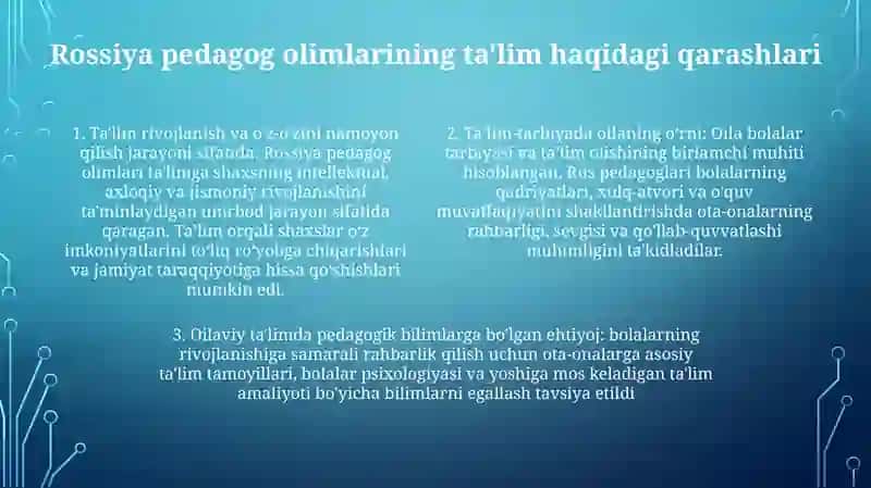 Nemis Va Rus Pedagog Olimlarining Tarbiya, Oila Tarbiyasi Va Oila Pedagogikasiga Oid Qarashlari 3