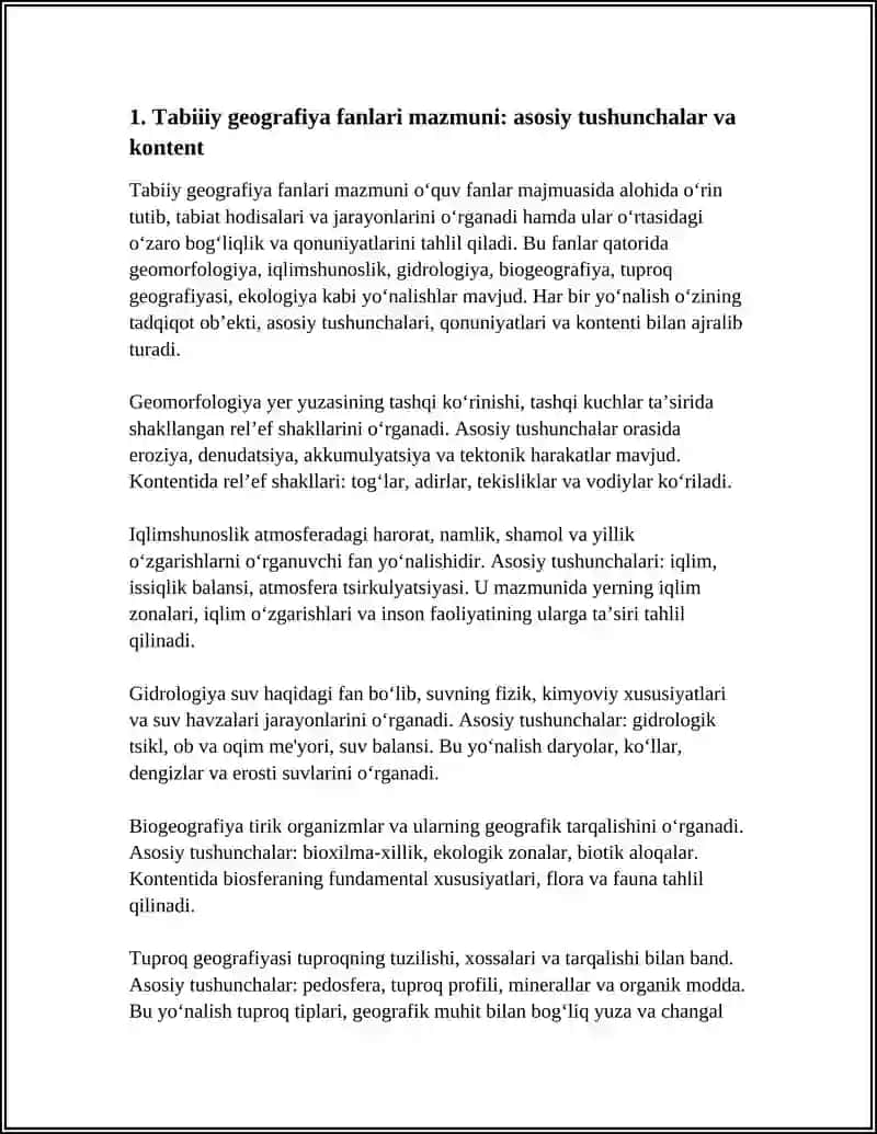 TABIIY GEOGRAFIYA FANLARINING MAZMUNI, TUZILISHI VA OQITISH TEXNOLOGIYALARI 3