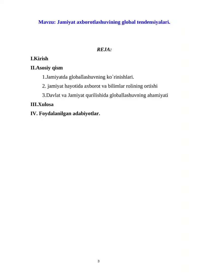 Jamiyat axborotlashuvining global tendensiyalari 3