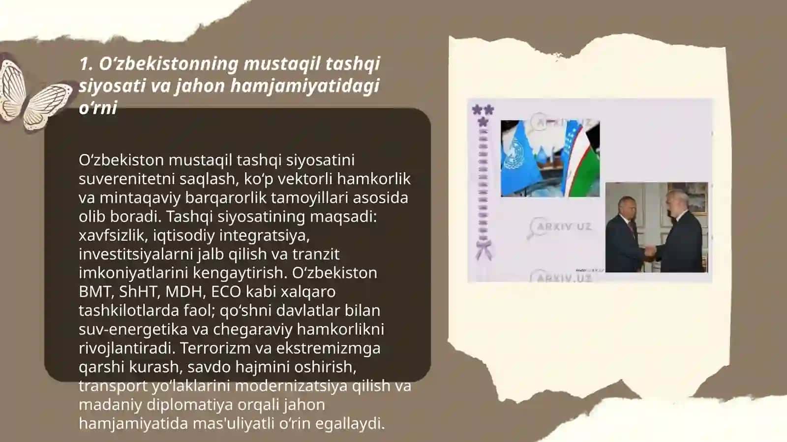 O‘zbekistonning jahon ham jamiyatidagi munosib o‘rni 3