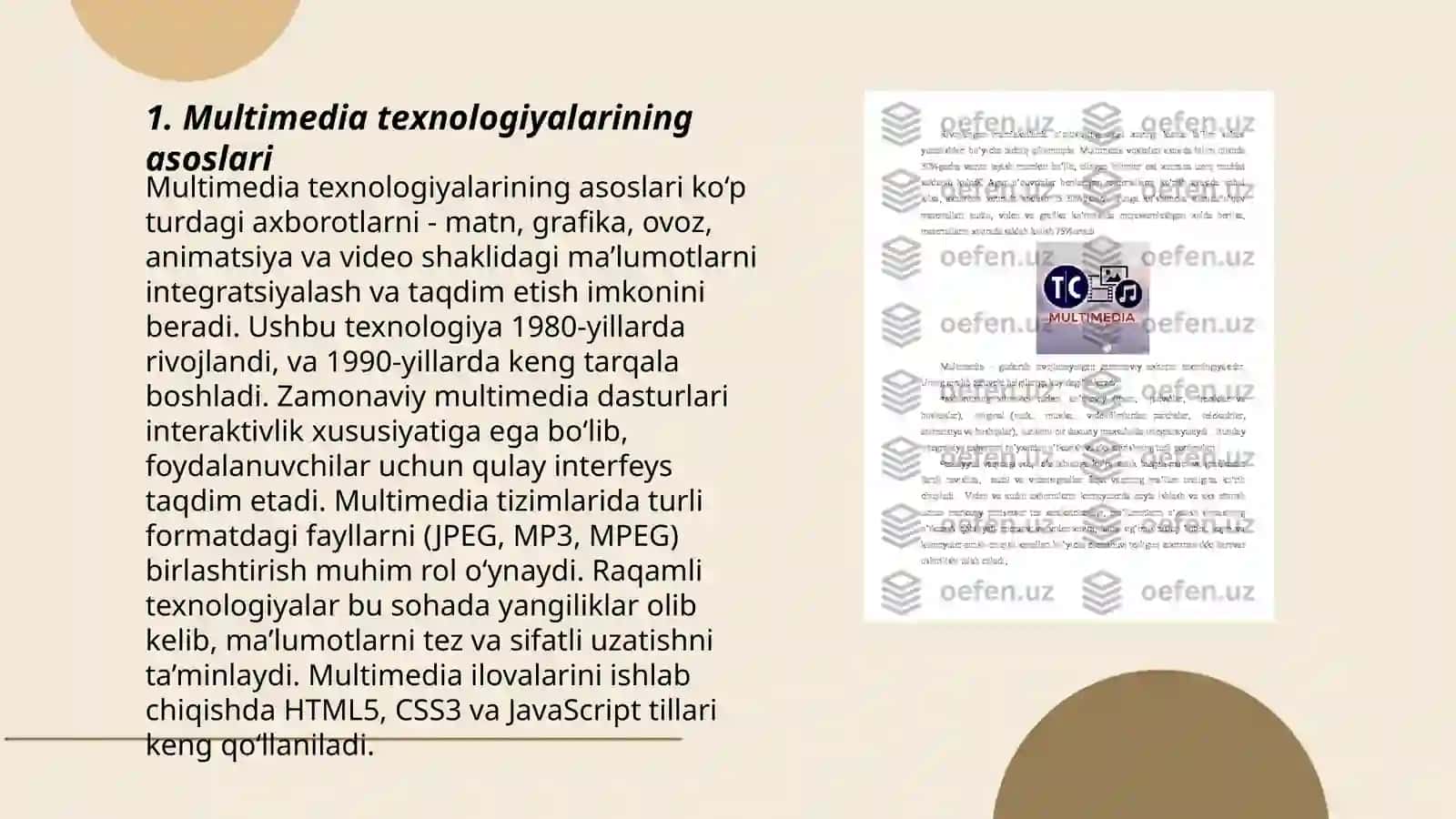 MULTIMEDIA TEXNOLOGIYALARI FANIDAN ELEKTRON QO’LLANMA 3