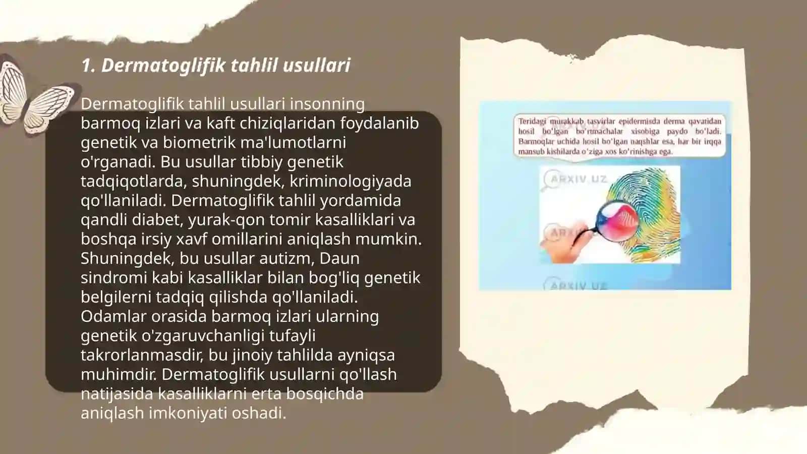Dermatoglifik tahlil usullari 3