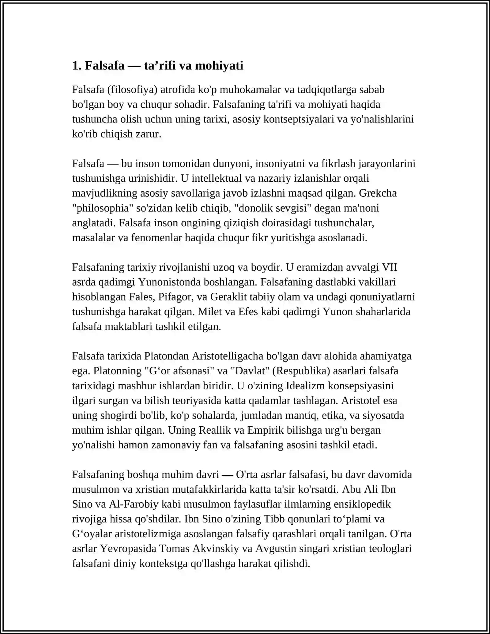FALSAFA HAQIDA TUSHUNCHA 3