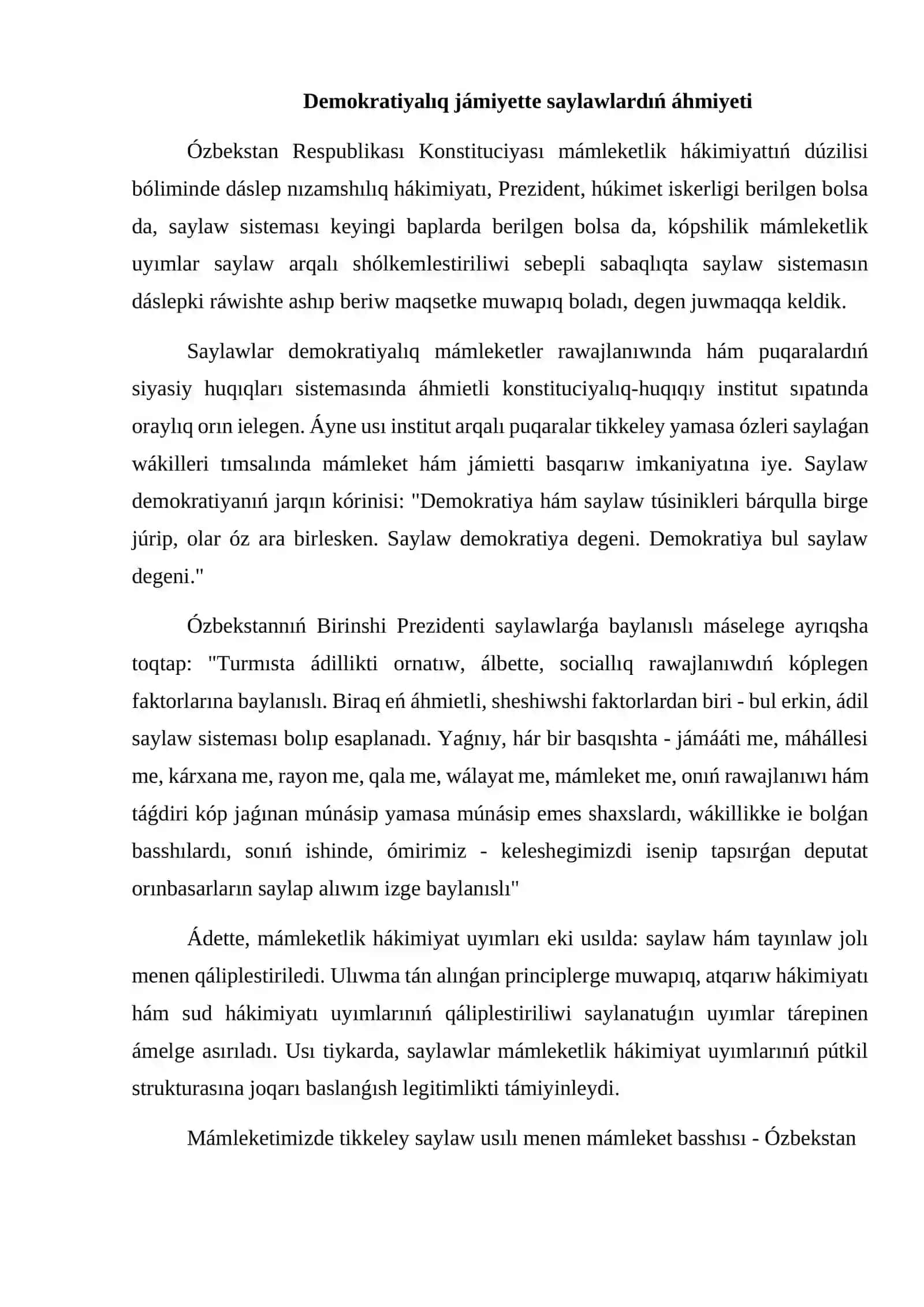Ózbekistan Respublikasında saylaw sisteması 3