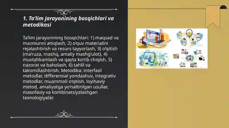 Ta’lim jarayoni va o’qitish turlari 3