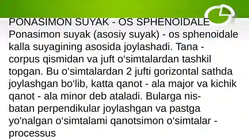 Ponasimon va chakka suyaklari tuzilishi yoshga oid xususiyatlari 3