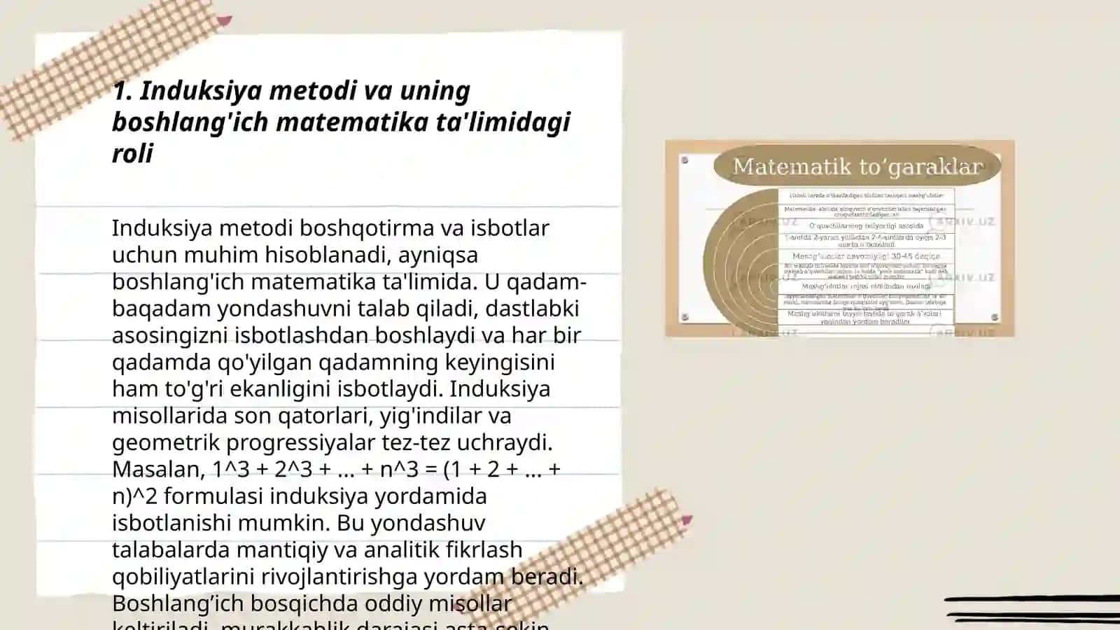 Boshlang'ich sinflarda matematika o'qitish metodikasi 3