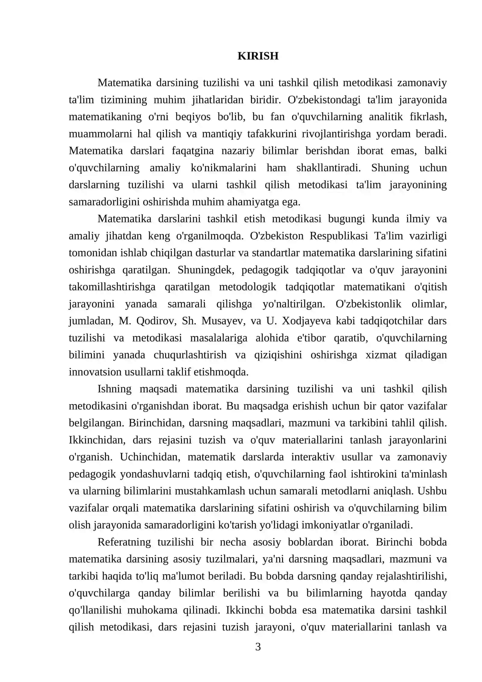 Matematika darsining tuzilishi va uni tashkil qilish metodikasi 3