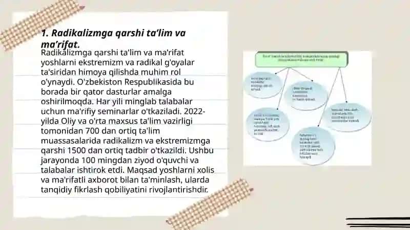 Oʻzbekiston davlat siyosatida radikal oqimlarga qarshi kurashishning yoʻnalishlari 3