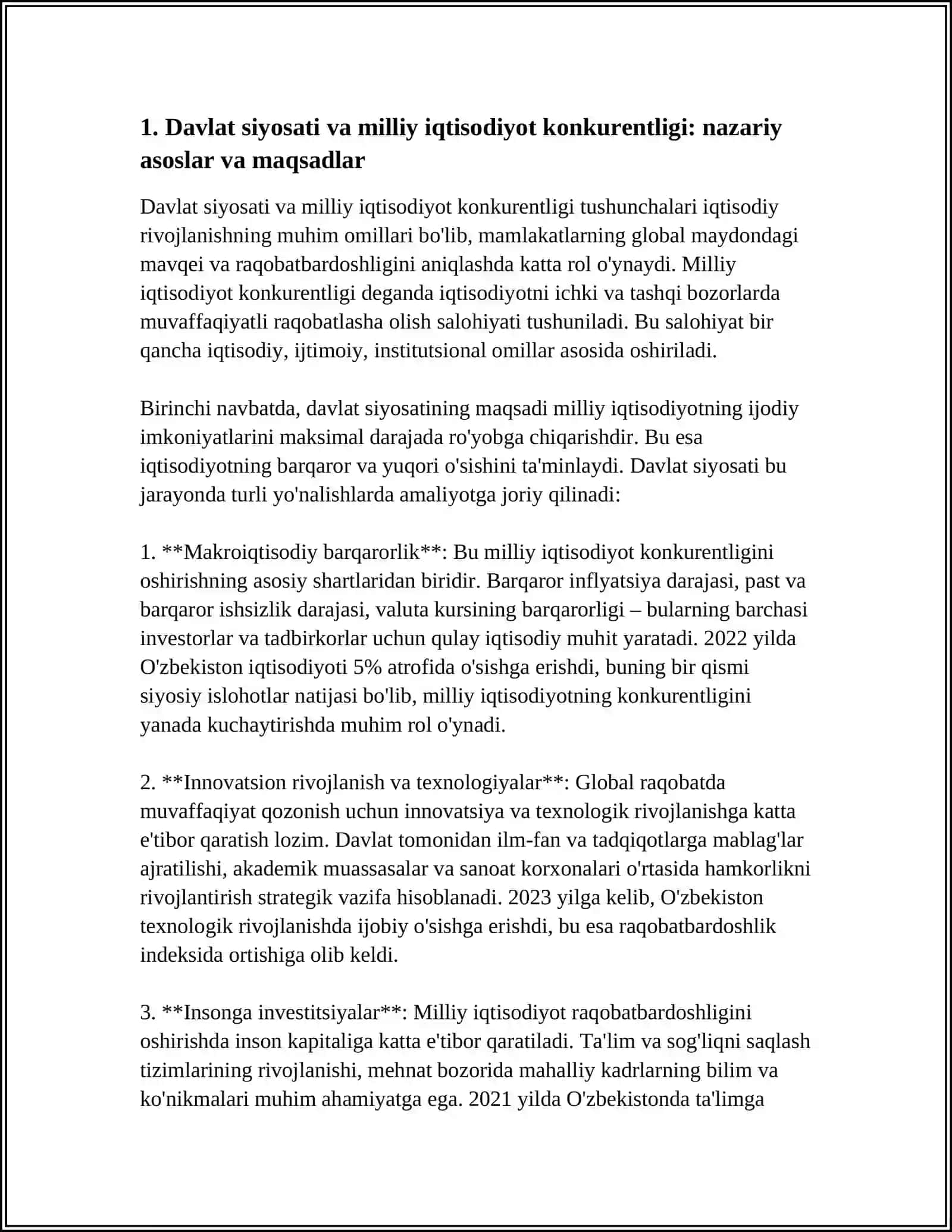 MILLIY IQTISODIYOTNING RAQOBATDOSHLIGINI OSHIRISHDA DAVLAT SIYOSATI 3