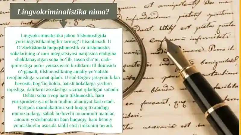 Lingvistik ekspertiza va kriminologiya kesishmasidagi yangi tadqiqot yo`nalishlari 3