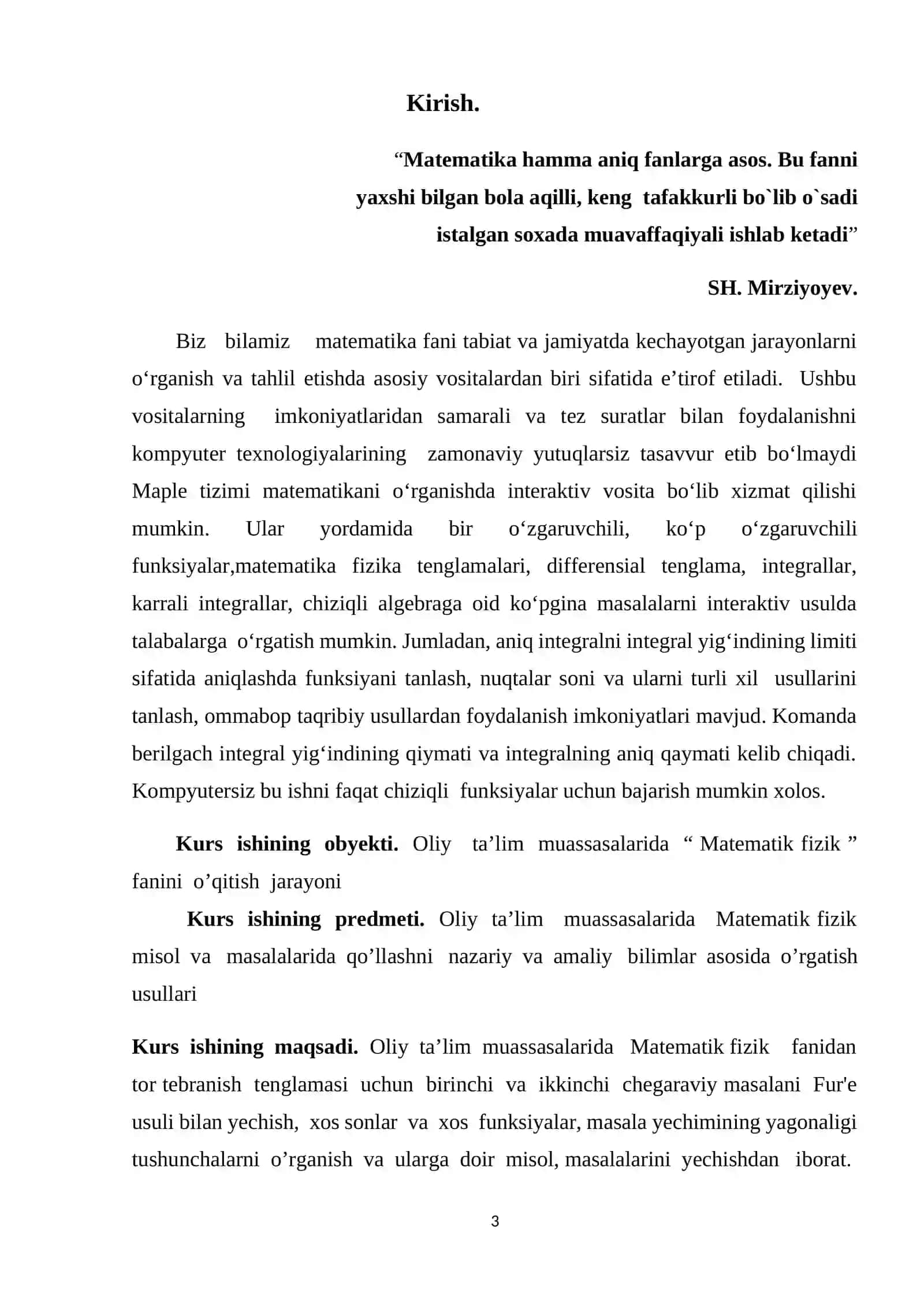Tor tebranish tenglamasi uchun birinchi va ikkinchi chegaraviy masalani Fur'e usuli bilan yechish 3