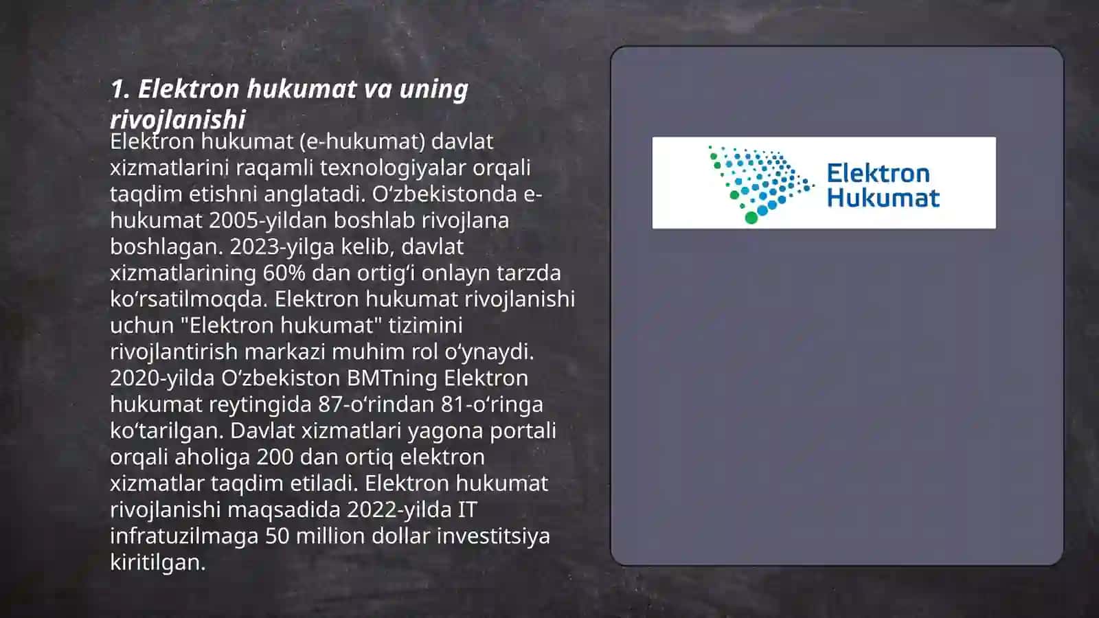 Elektron hukumat va uning rivojlanishi 3