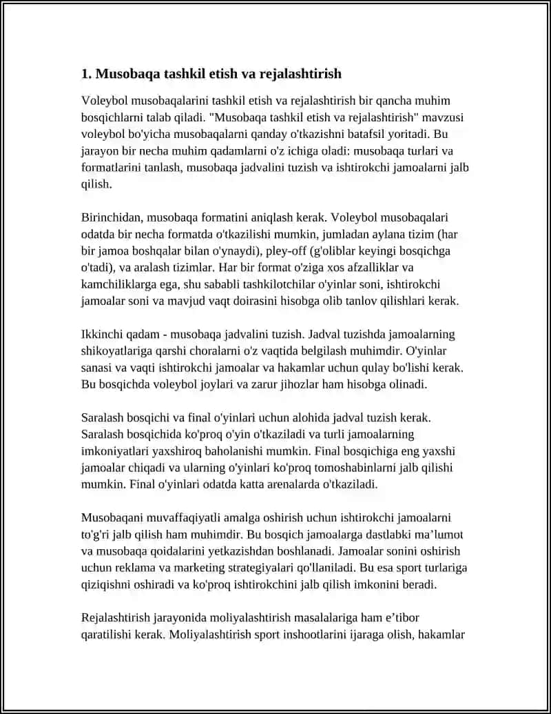VOLEYBOL TURI BO'YICHA MUSOBAQALAR O'TKAZISH VA HAKAMLIK QILISH 3