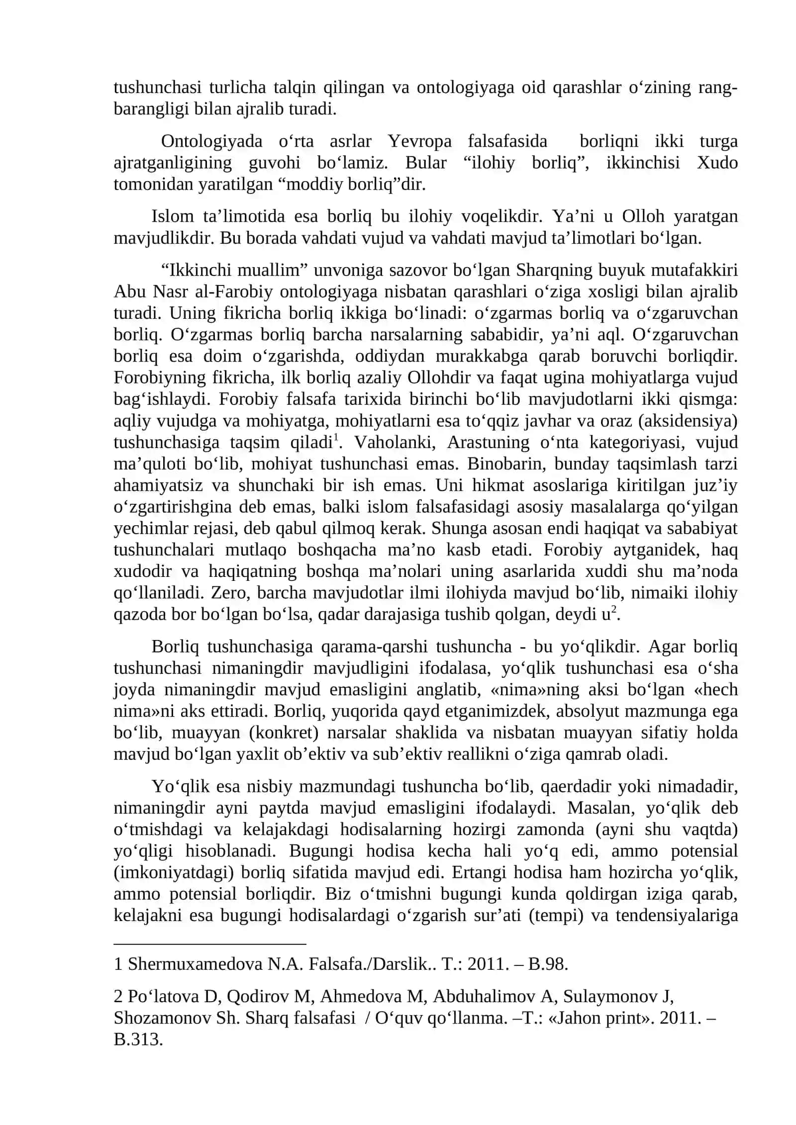 Borliq falsafasi (Ontologiya) 3