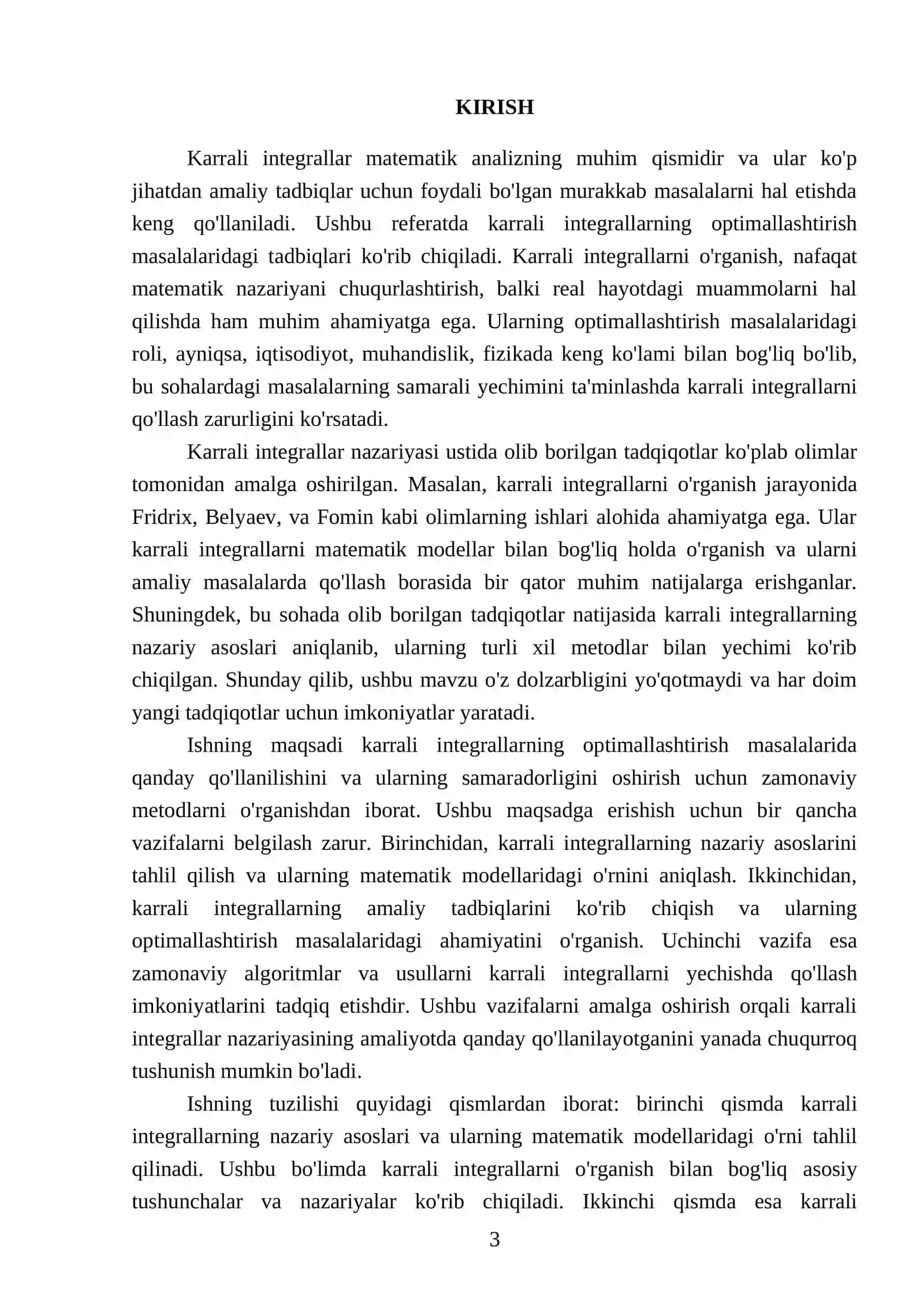 Karrali integrallarning optimallashtirish masalalaridagi tadbiqlari 3