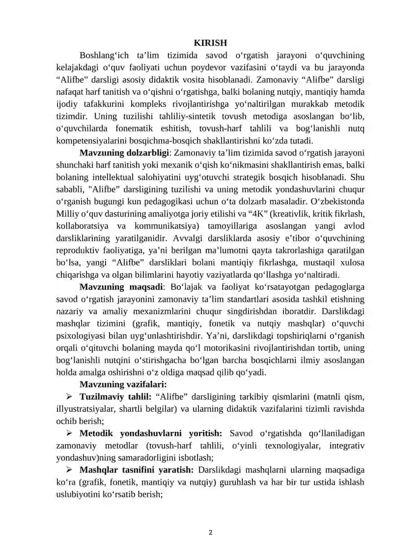 Alifbe darsligining tuzilishi metodik yondashuvi va uning mashq turlari 3