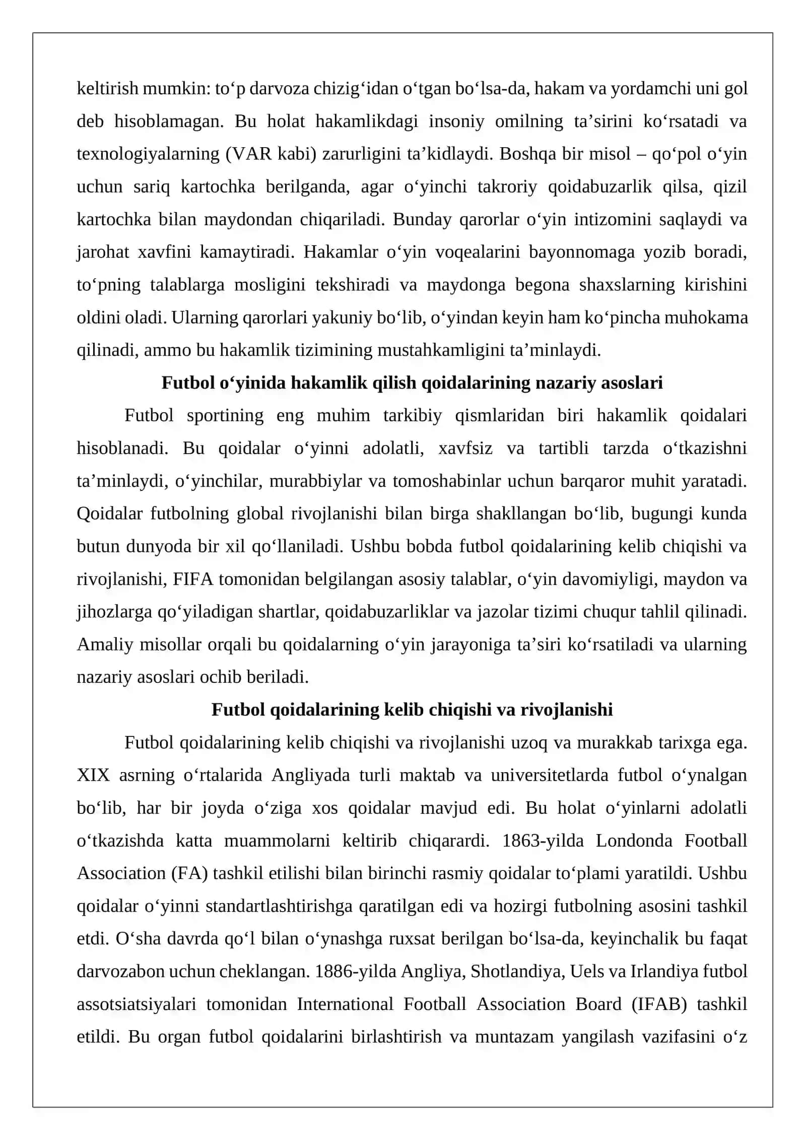 Futbol bo‘yicha hakamlik qilish qoidalari, hakamlarning vazifalari, musobaqalar o‘tkazish 3