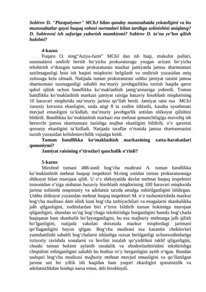 Mehnat huquqi modulidan 3