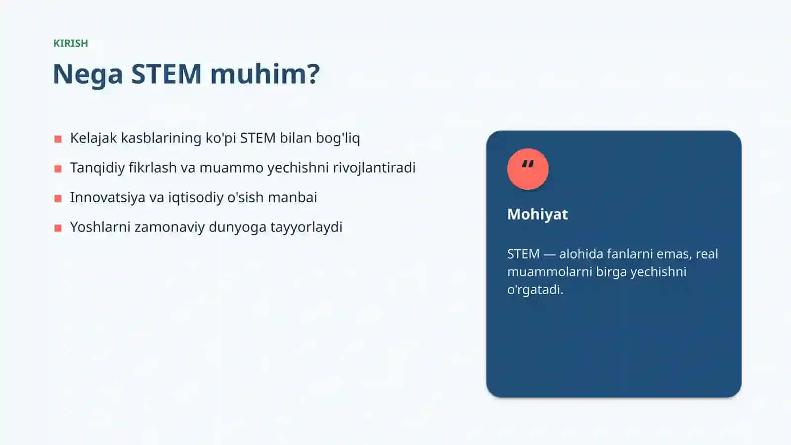 Fan, texnologiya, muhandislik va matematika integratsiyasi 3