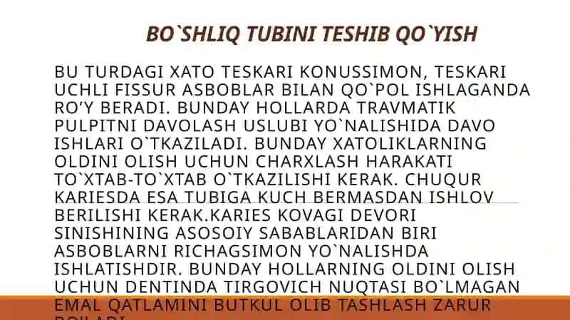 Karies kasalligini tashxislash va davolashda uchraydigan xato va asoratlar 3