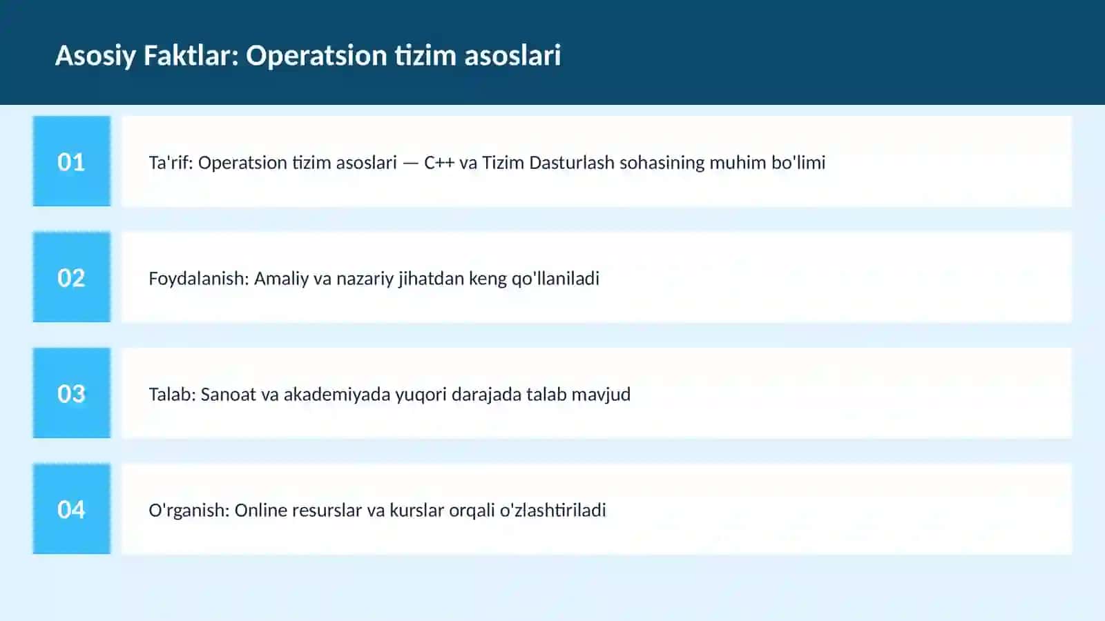 Operatsion tizim asoslari 3