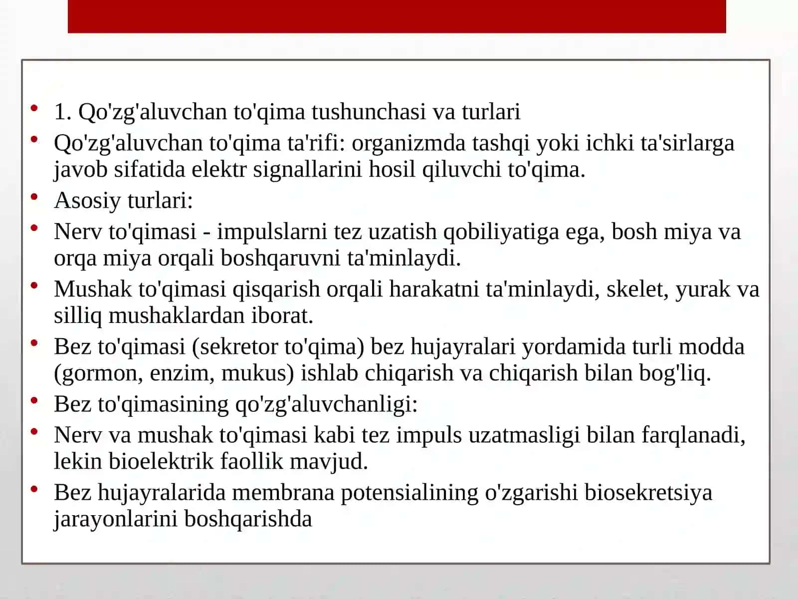 Qo'zg'aluvchan to'qima bioelektrik xodisalar 3