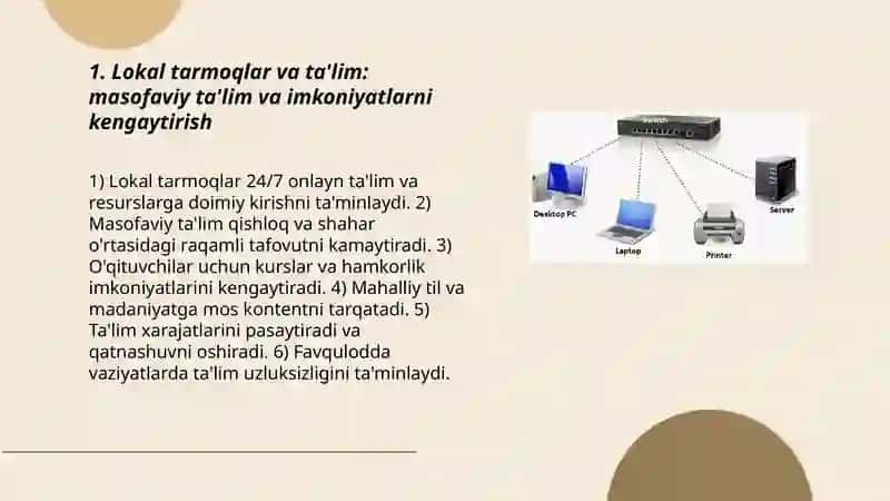 Lokal tarmoqning jamiyatrivojlanishidagi roli va ahamiyati 3