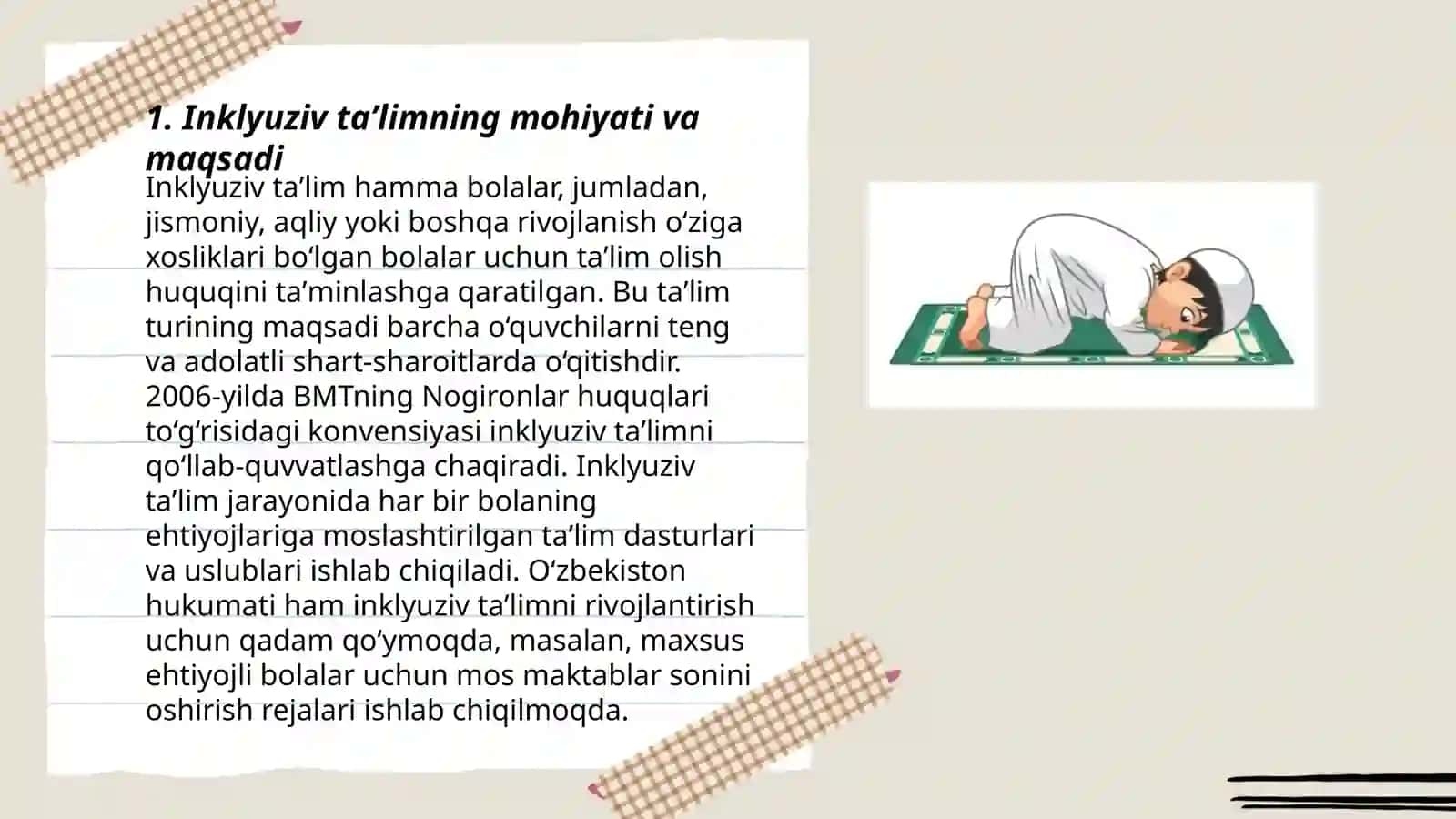 Alohida taʼlim ehtiyojlariga ega bolalarni inklyuziv taʼlim va tarbiyalash konsepsiyalari 3