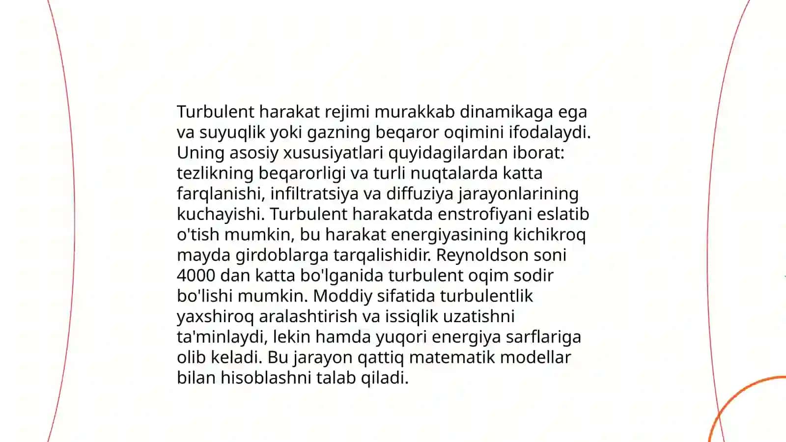 Turbulent harakat rejimi. Amaliy misollar 3