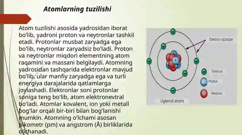 Atomlarning davriy va davriy bo'lmagan xossalari 3