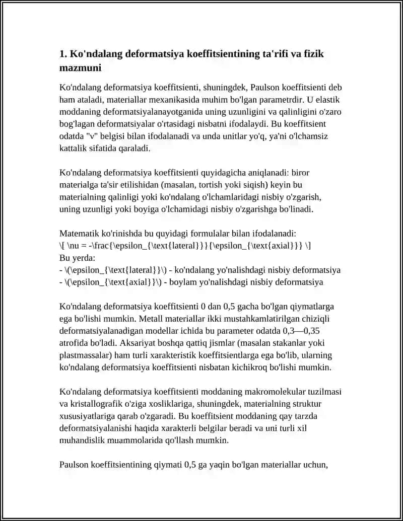 KO`NDALANG DEFORMATSIYA KOEFFITSIENTI 3