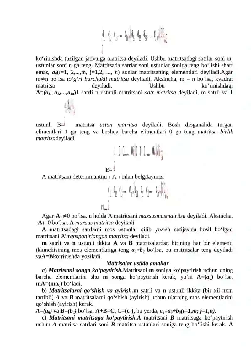 Determinantlarni hisoblash qoidalari 3