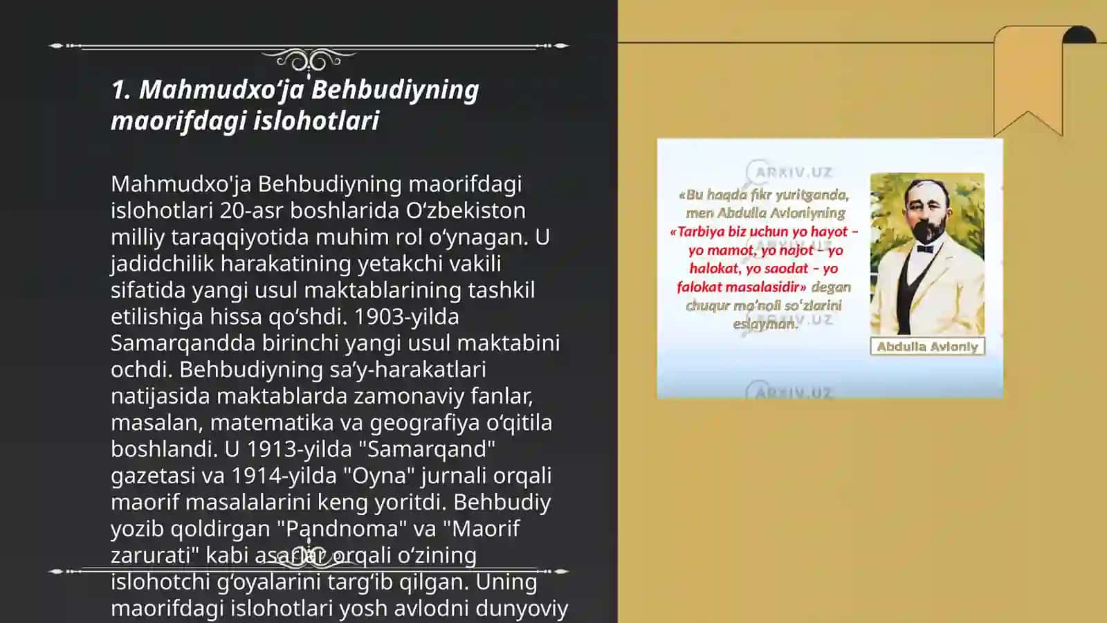 Mahmudxoʻja Behbudiy, Munavvar Qori va Said Ahmad Siddiqiyning maorif tizimidagi faoliyati, ularning ta’lim-tarbiya taraqqiyotida tutgan oʻrni 3